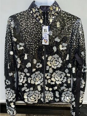 NWT Royal Highness Silver Rose Western Show Jacket Ladies XL